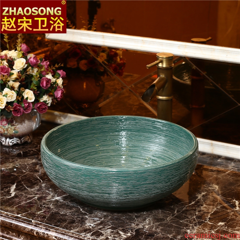 Basin of Chinese style restoring ancient ways small ceramic table 35 cm square basin creative toilet lavabo lavatory household
