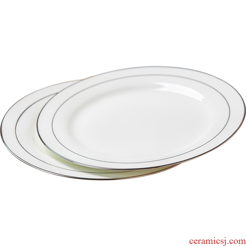 Jingdezhen creative white phnom penh household square deep dish bone plate tableware ceramics steak dishes dish plate