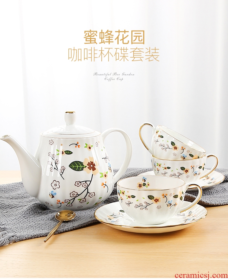 [directly] inky bone porcelain european-style coffee cups and saucers suit ceramic teapot tea cups in the afternoon