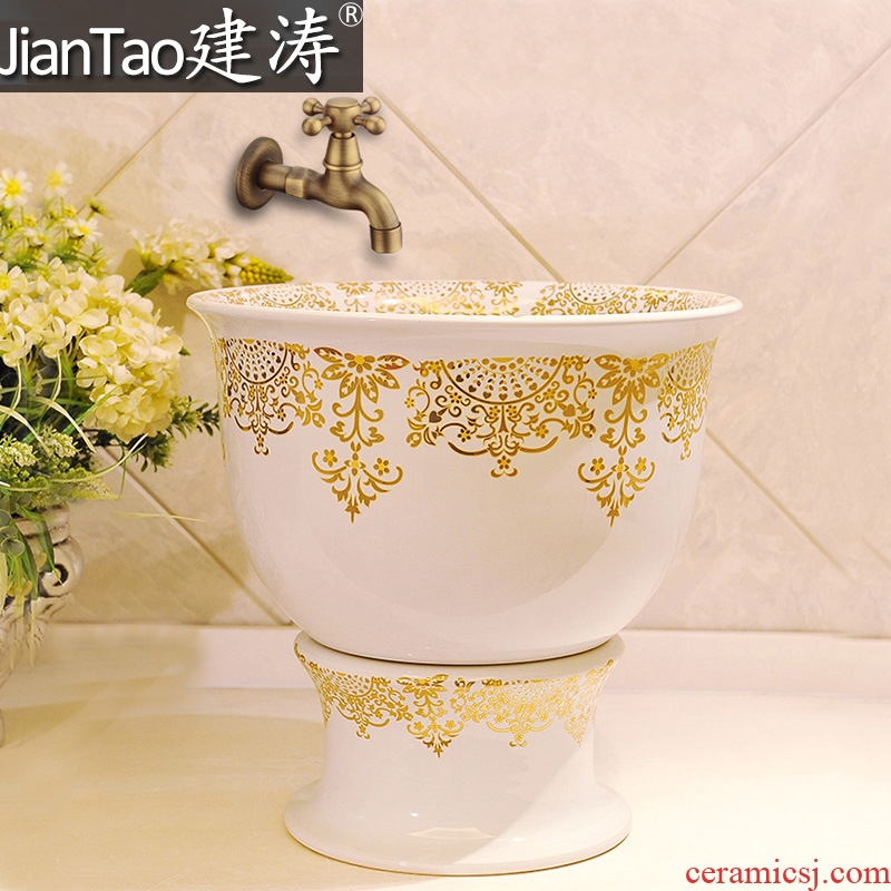 Fashion bath! Sale price of jingdezhen ceramic art - basin - mop mop mop pool - gold everywhere