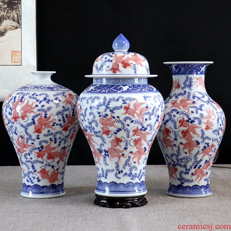 Youligong of blue and white porcelain vase furnishing articles flower arranging archaize sitting room adornment handicraft of jingdezhen ceramics general tank