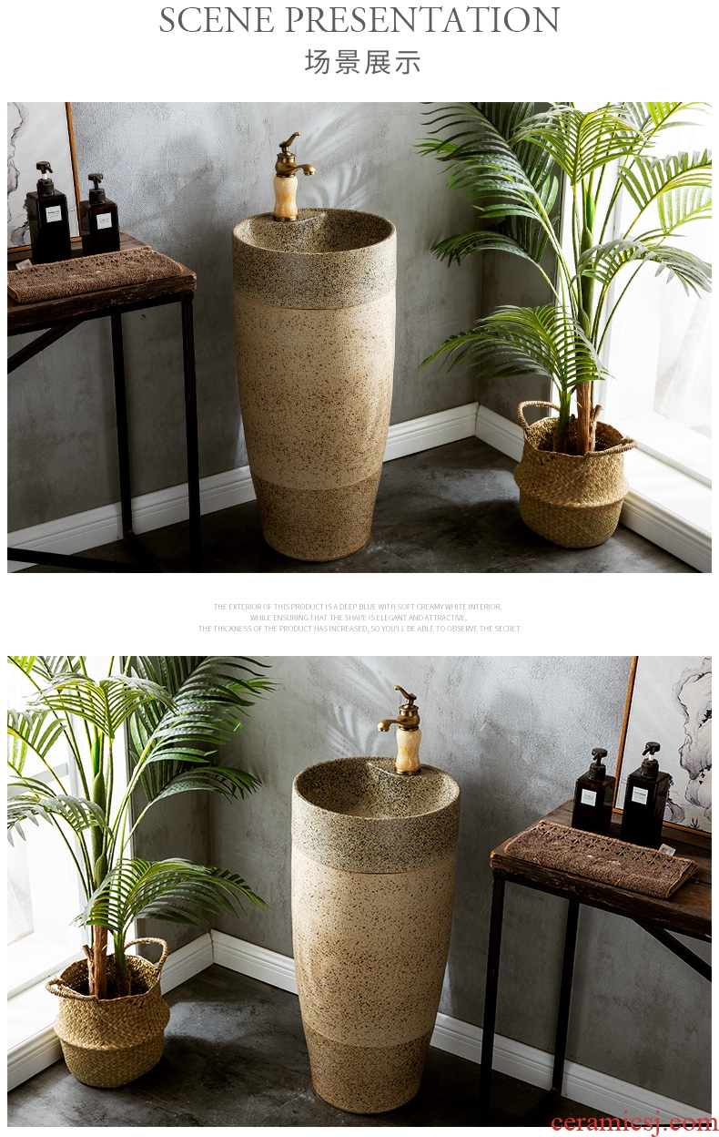 Basin courtyard industrial pillar lavabo outdoor pool bar wind restoring ancient ways is simple vertical lavatory ceramic fall to the ground