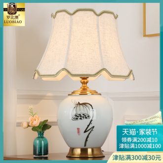 New Chinese style bedroom nightstand table lamp creative adjustable light warm light of modern home living room luxury ceramic lamps and lanterns