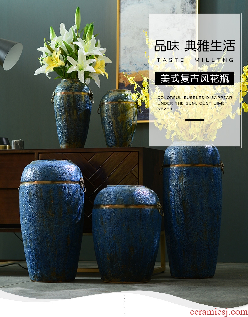 Dew retro ceramic vase of large living room TV ark opportunely dry flower vase household archaized decorations furnishing articles