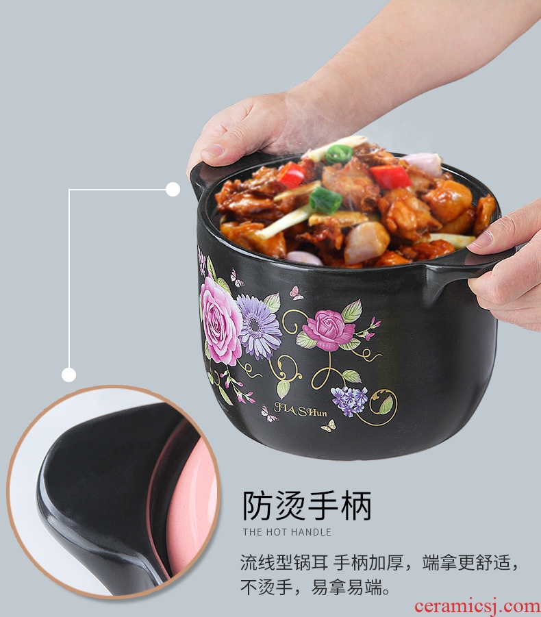 Small ceramic casserole stew pot of porridge with household health casserole high-temperature gas flame soup rice rice noodle simmering