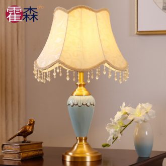 European contracted ceramic full copper luxurious sitting room bedroom berth lamp decoration lamp show originality romantic warmth