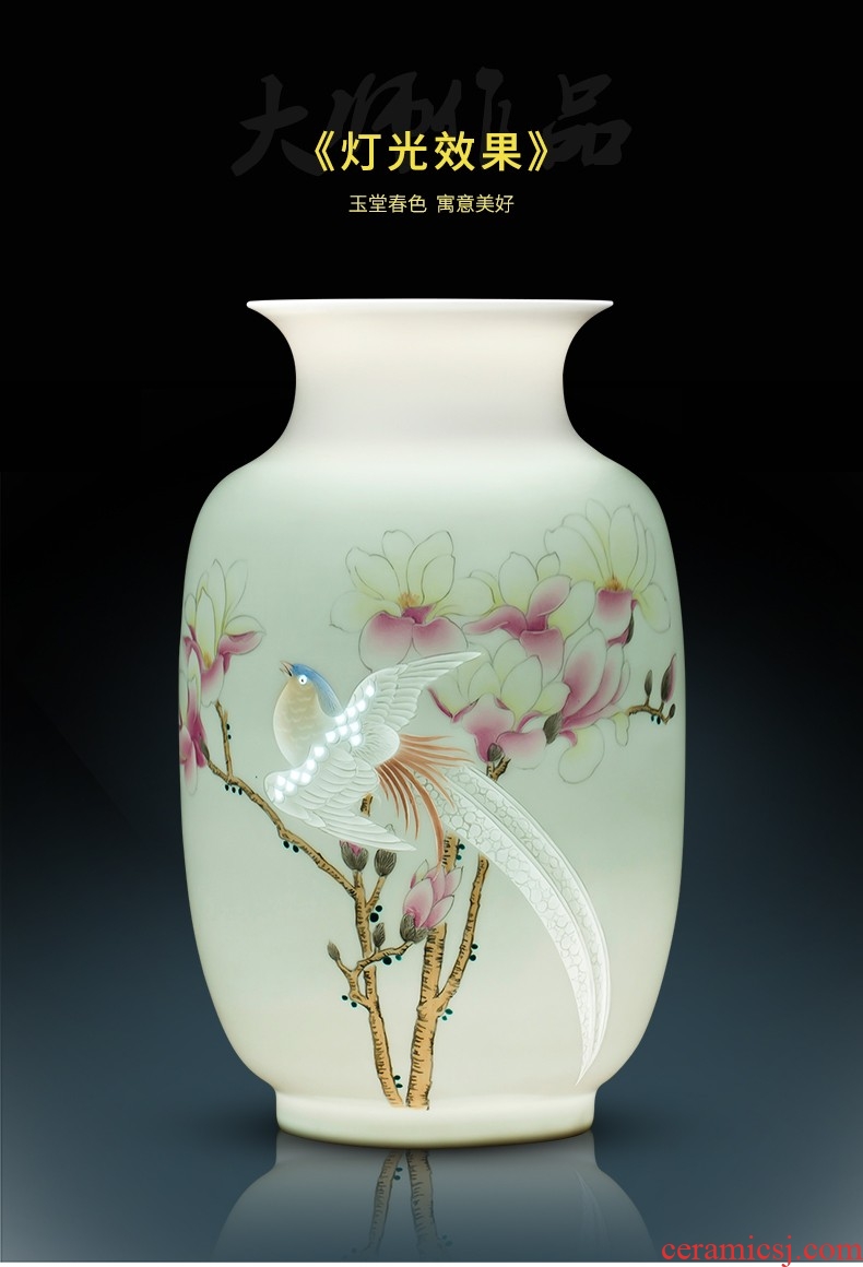 Jingdezhen ceramic vase famous hand-painted Chinese pomegranate thin foetus and exquisite furnishing articles home sitting room adornment flower arrangement