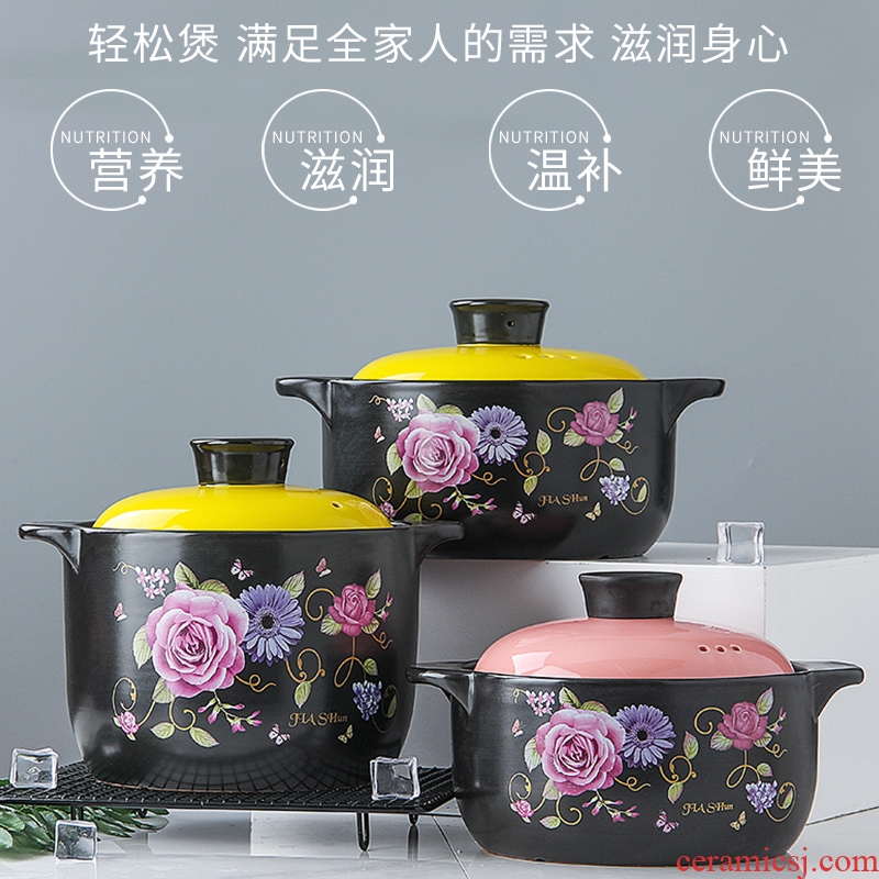 Small ceramic casserole stew pot of porridge with household health casserole high-temperature gas flame soup rice rice noodle simmering