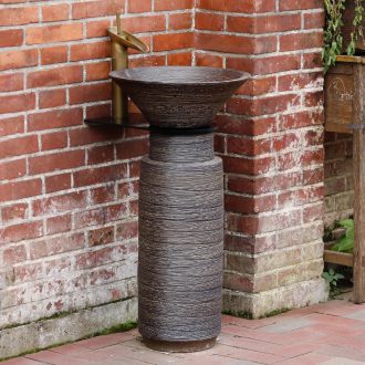 The sink basin of pillar type commode toilets outdoor balcony ground ceramic art basin of platform pool vertical column