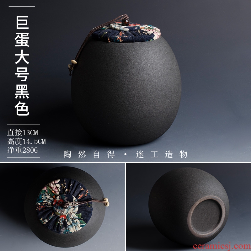 Tao fan zen black small wake receives creative caddy modelling of black tea warehouse small sealed ceramic POTS