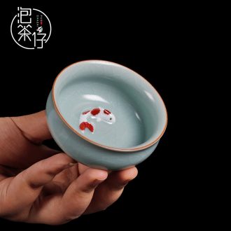 Tea seed your kiln ceramic cups manual master cup single cup fish bowl tea cup can keep open piece of tea light cup