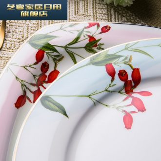 3 PLT bone porcelain tableware dishes sets jingdezhen eat Chinese style household Korean rural ceramic bowl dish combination