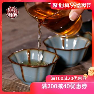 Chrysanthemum patterns your kiln small single open cups can raise archaize master cup ceramic kunfu tea cup personal cup