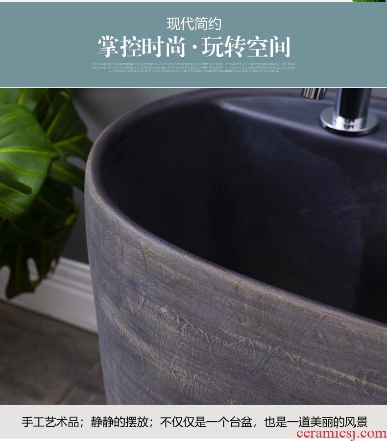 Chinese style restoring ancient ways household balcony outdoor ceramic mop pool wash basin bathroom art mop pool mop pool