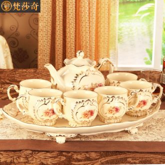 Vatican Sally's European ceramic tea set with tray home English afternoon tea cup suit small luxury