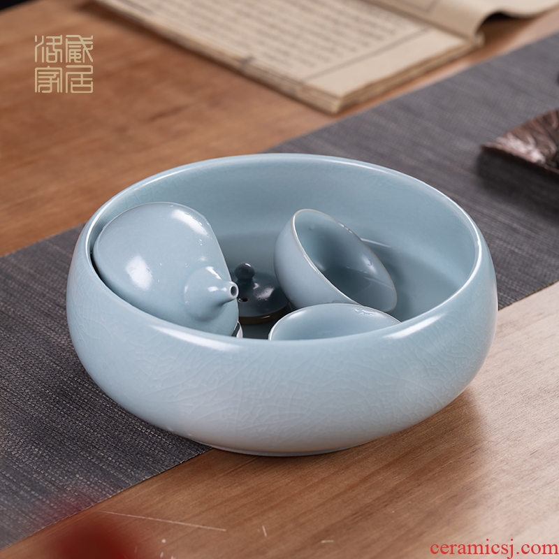 Wash bath, your kiln large tea tea with jingdezhen ceramic tea set household elder brother kiln parts water jar writing brush washer
