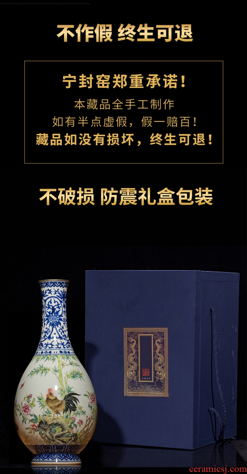 Better sealed kiln jingdezhen home furnishing articles Chinese blue and white porcelain vase water bottle art antique vase household decoration
