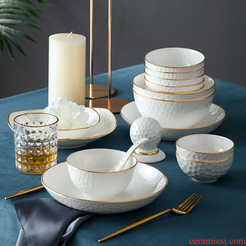 Fire color - home dishes suit high-grade bone China jingdezhen ceramics tableware dishes phnom penh golf DIY combination
