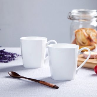 Jingdezhen creative pure white bone porcelain cup contracted Europe type square cup milk cup cup cup coffee cup