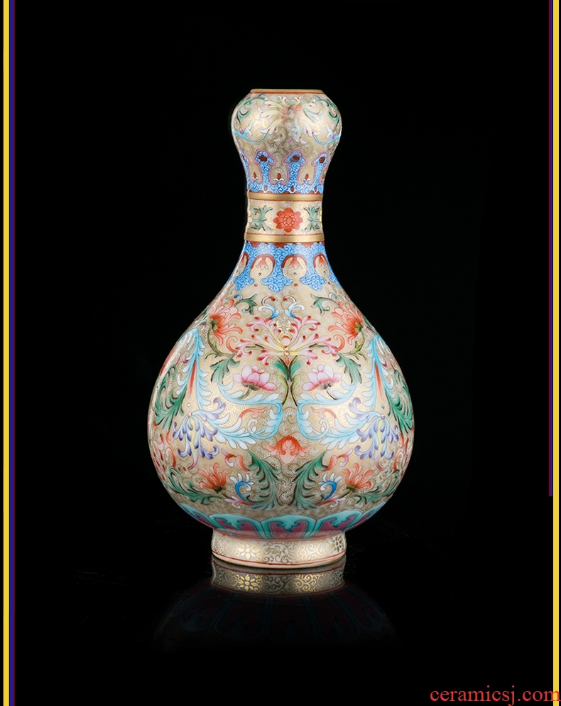 Better sealed kiln jingdezhen archaize enamel painted pottery porcelain vase hand-painted sitting room place the garlic bottles of home decoration