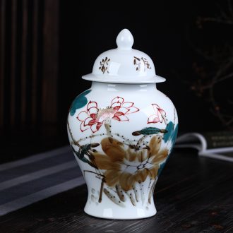 Jingdezhen ceramics hand-painted enamel tank storage tank general furnishing articles archaize sitting room porch home decoration