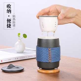 Japanese ceramic crack cup "bag type separation receive a home office travel outdoor tea sets tea tea cup