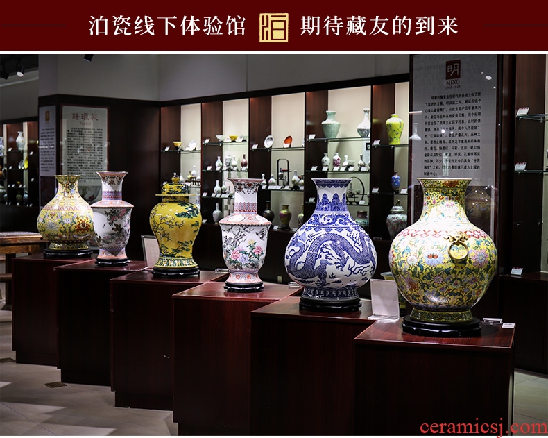 Jingdezhen ceramics hand-painted scenery of large vases, new Chinese style villa living room hotel opening decorative furnishing articles