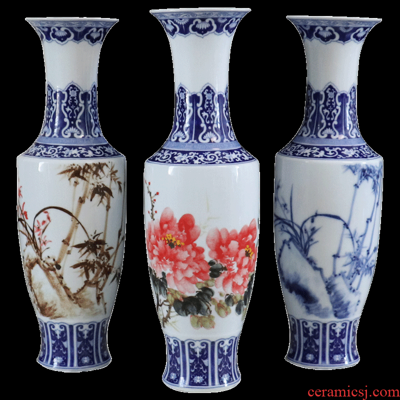 Be born blue and white porcelain vases, jingdezhen ceramics furnishing articles sitting room dry flower arranging flowers hand-painted decorative handicrafts