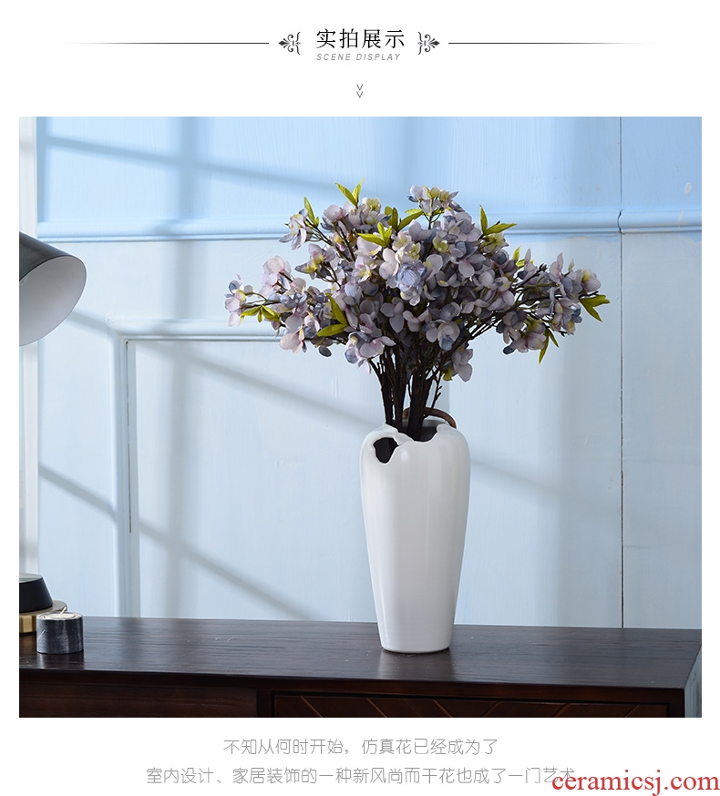 Lou qiao ou contemporary and contracted white ceramic vase furnishing articles dried flower arranging flowers sitting room Nordic creative decoration