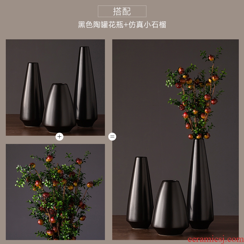 Jingdezhen ceramic vase black zen contracted sitting room TV ark of desk restoring ancient ways furnishing articles decorative vase