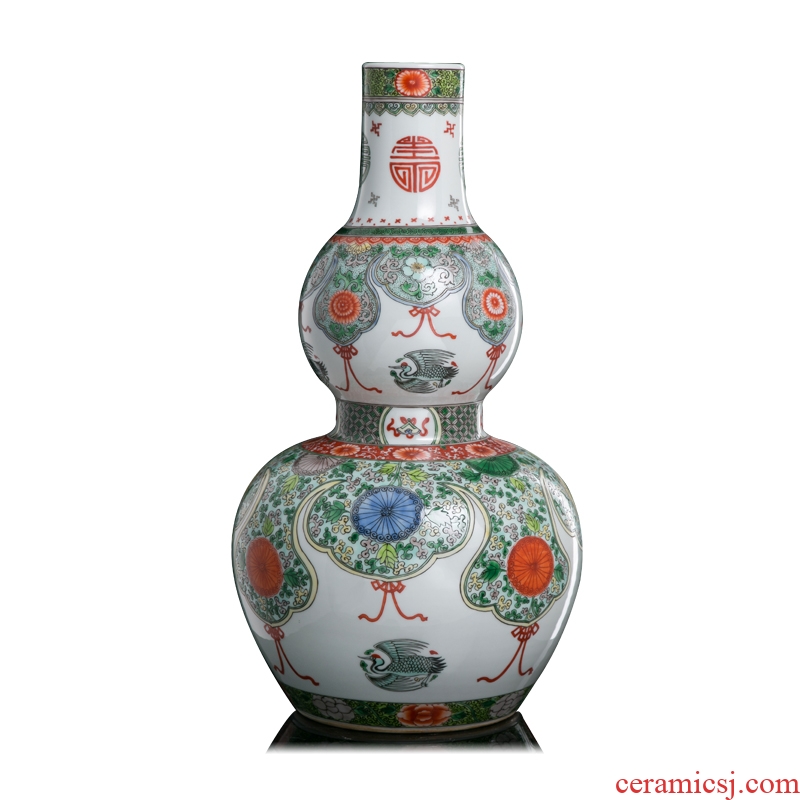 Better sealed kiln jingdezhen manual coloured ceramic vases, furnishing articles gourd bottle home decor hand-painted the sitting room porch