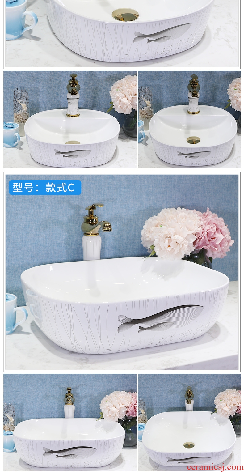 European square basin art ceramic stage basin sink bathroom sink lavatory basin