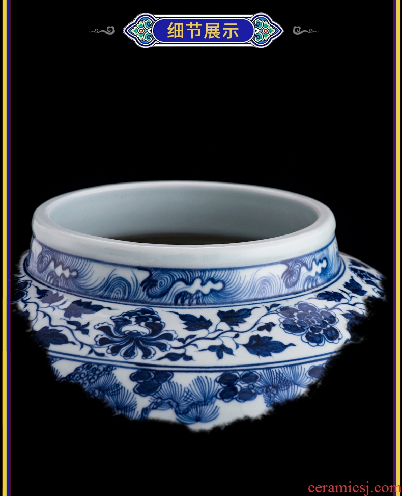 Better sealed kiln jingdezhen ceramic guiguzi down large Chinese blue and white porcelain is general furnishing articles can rich ancient frame porcelain