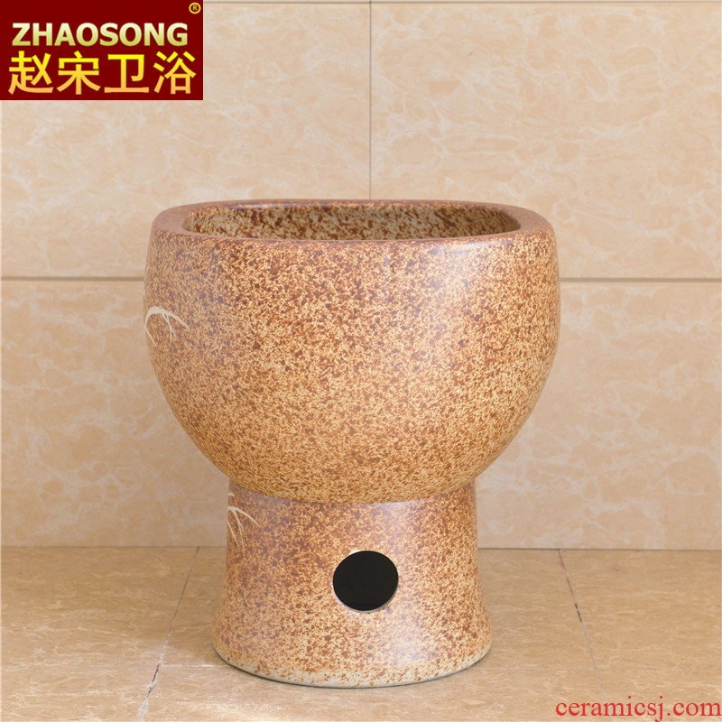 Chinese style restoring ancient ways of song dynasty conjoined household ceramic mop pool bathroom balcony large square mop pool mop basin