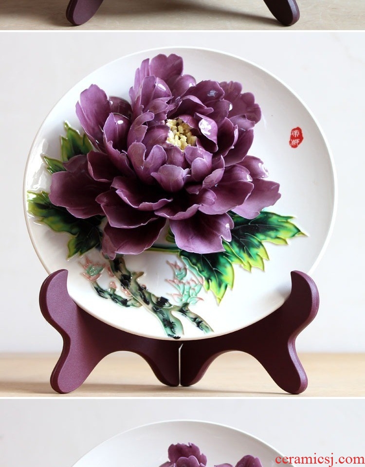 Dust heart luoyang peony porcelain home decoration ceramic crafts gift furnishing articles TV in the living room