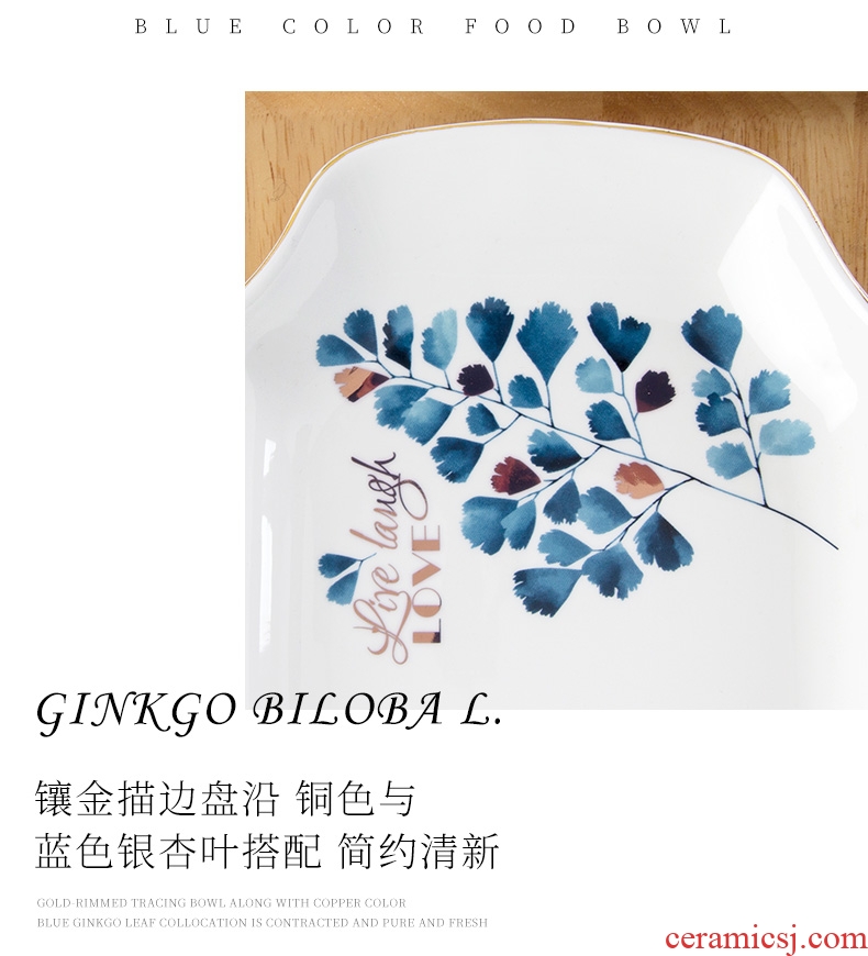 Ceramic plates home dishes dishes creative new fish dish of jingdezhen porcelain tableware Nordic dinner plates