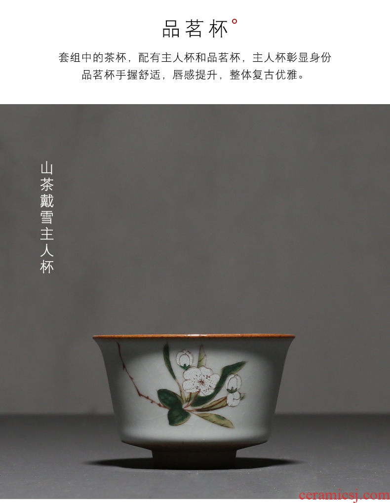 YanXiang lane of a complete set of your kiln on only three tureen persimmon set of ceramic tea set gift boxes kung fu