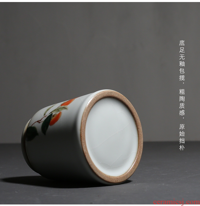 YanXiang fang restoring ancient ways your kiln small caddy ceramic seal storage POTS persimmon tea storehouse