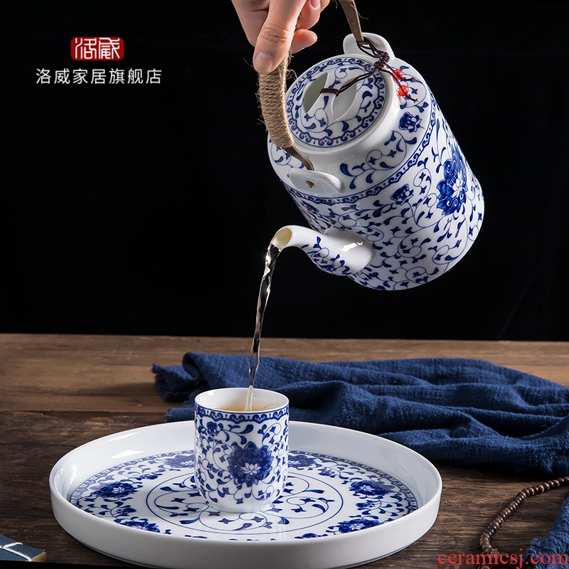 Jingdezhen ceramic teapot cool household girder kettle pot teapot high-capacity old large cold suit kettle