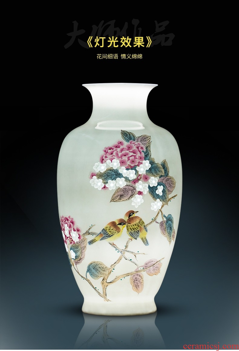 Jingdezhen ceramic vase famous hand-painted Chinese pomegranate thin foetus and exquisite furnishing articles home sitting room adornment flower arrangement