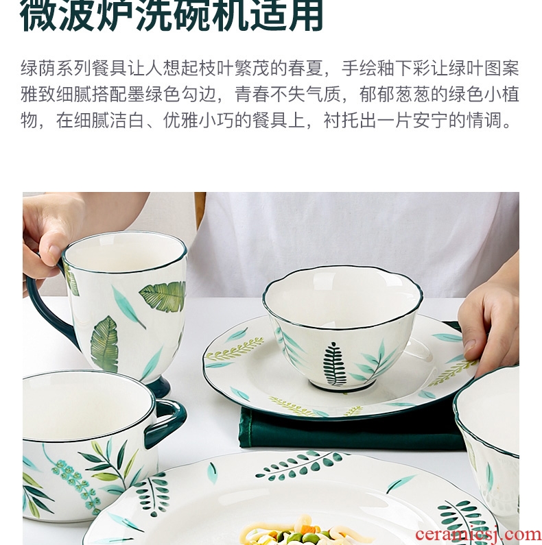 Under glaze color porcelain dish dish dish creative household ceramic bowl bowl web celebrity tableware suit asakusa for breakfast