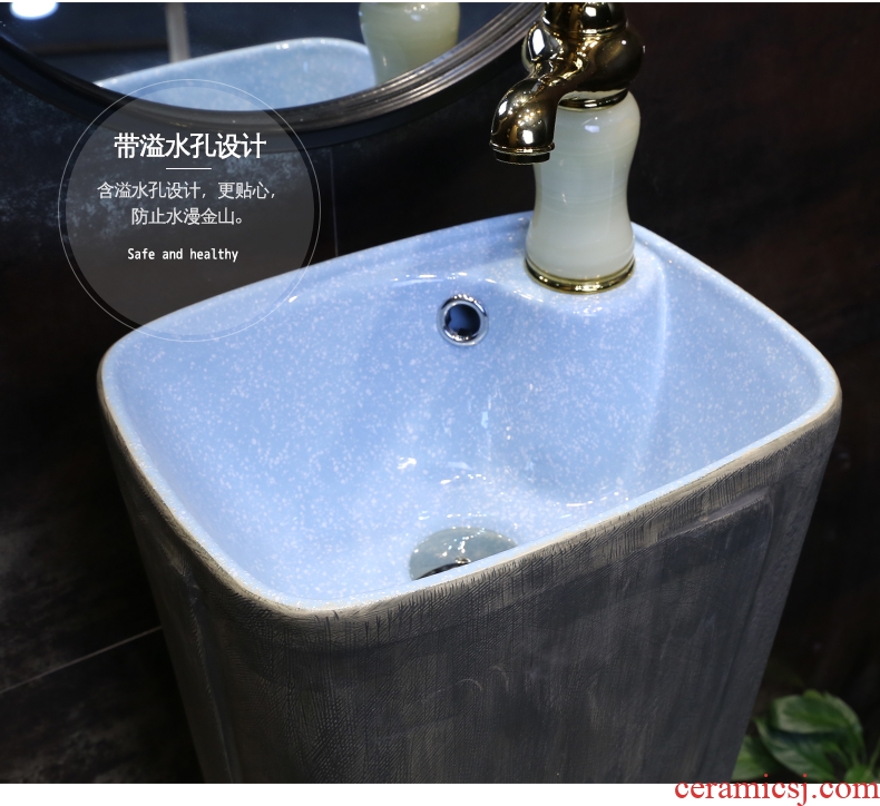 Pillar basin ceramic column type lavatory floor type restoring ancient ways a whole basin courtyard outside the sink wind industry