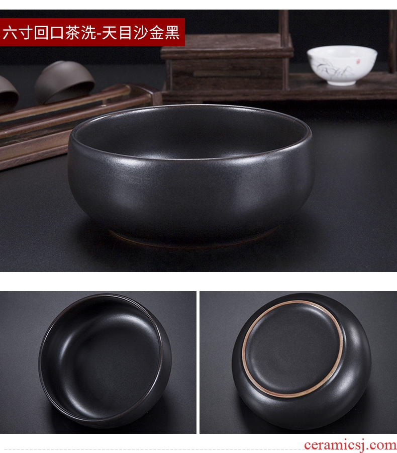 Ronkin tea to wash large ceramic household tea tea accessories writing brush washer bowl cups ashtray pot water to wash