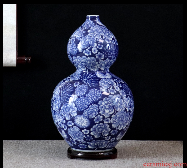 Blue and white porcelain of jingdezhen ceramics vase archaize furnishing articles dried flower arranging flowers sitting room adornment design desktop counter