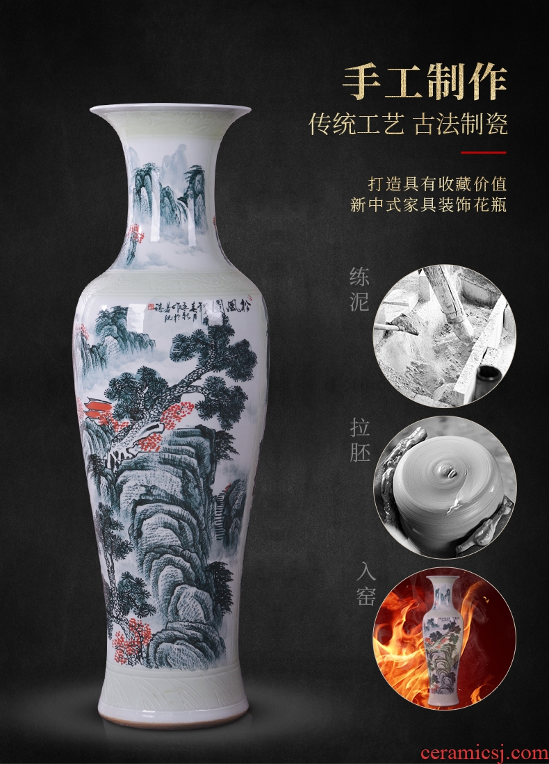 Jingdezhen ceramics of large vases, new Chinese style villa hotel hall opening custom office decoration