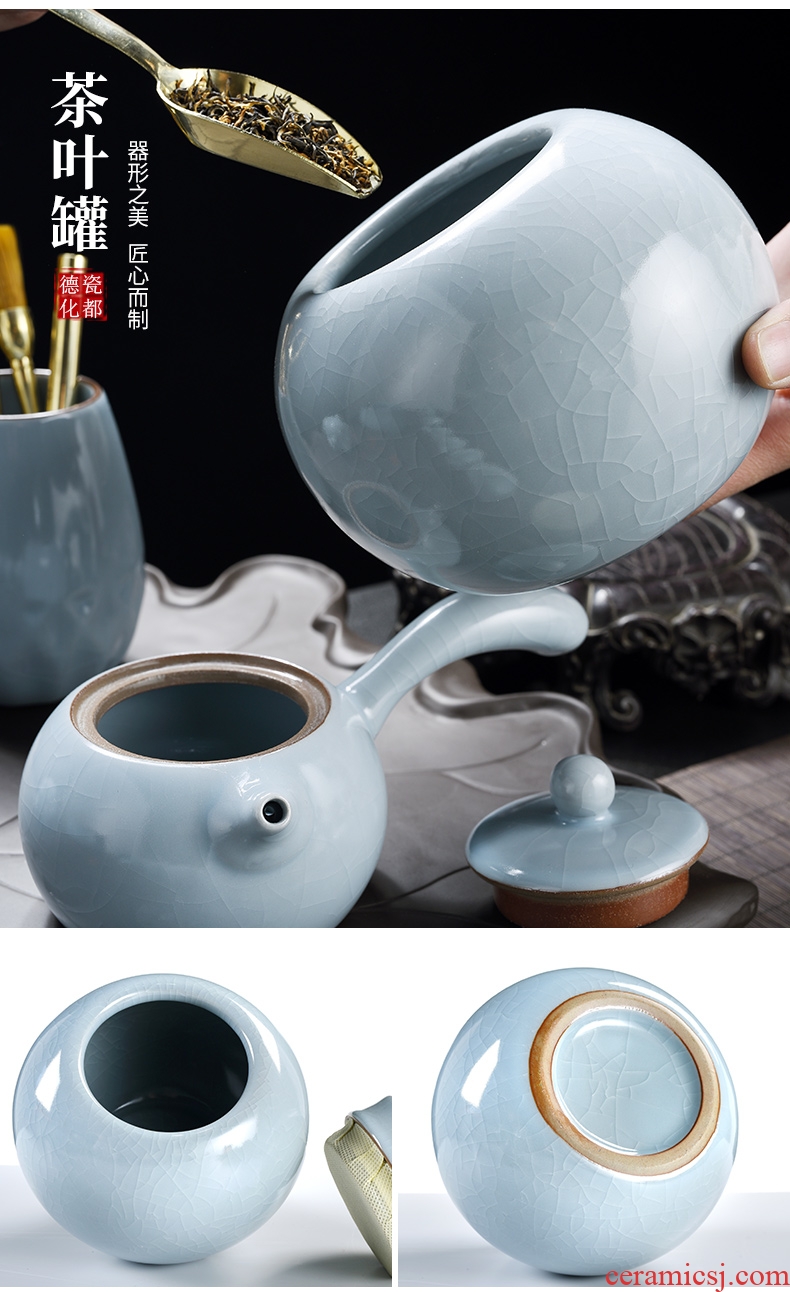 God your kiln porcelain household ceramics kung fu tea set suit Chinese porcelain contracted side teapot tea cups