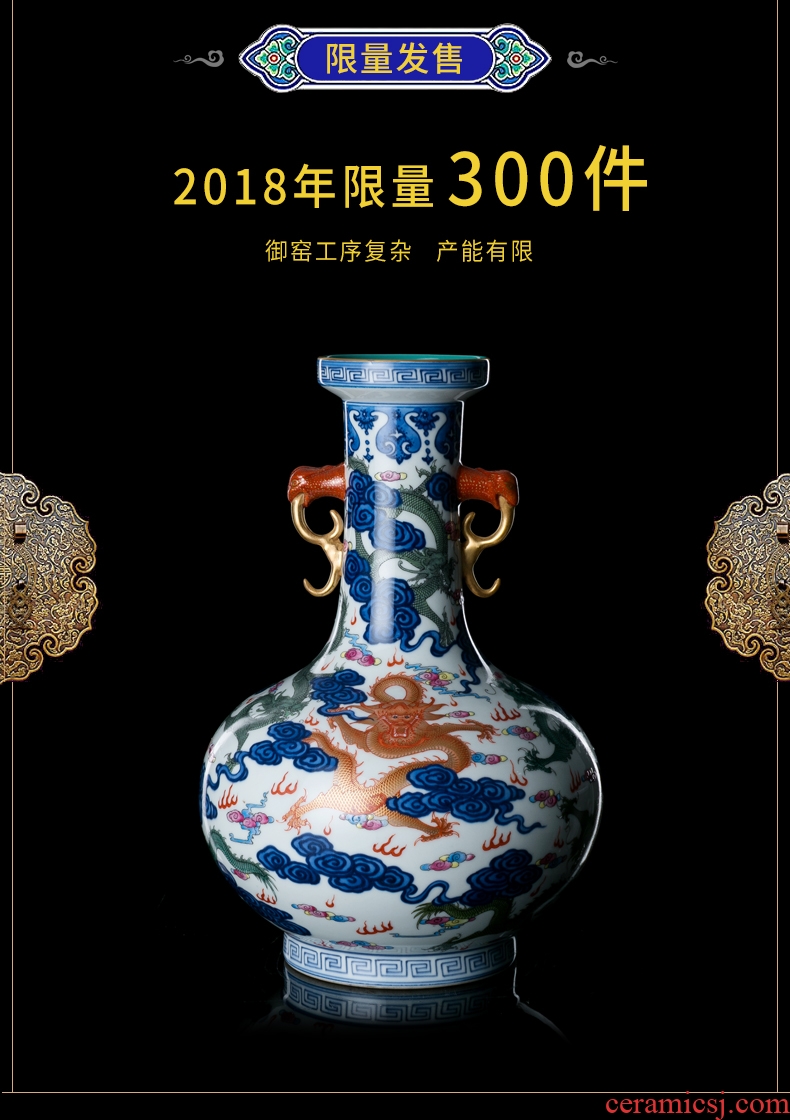 Better sealed kiln hand-painted color bucket big vase archaize furnishing articles sitting room rich ancient frame of Chinese style household porcelain of jingdezhen ceramics