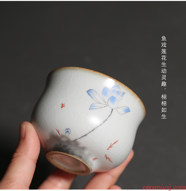 YanXiang lane which open the slice your kiln sample tea cup ceramic kung fu tea set persimmon cup single cup home restoring ancient ways