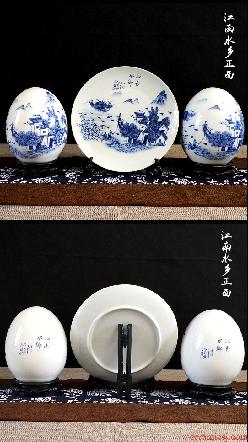Blessed eggs three-piece wine sitting room adornment furnishing articles of jingdezhen ceramics office rich ancient frame decoration process