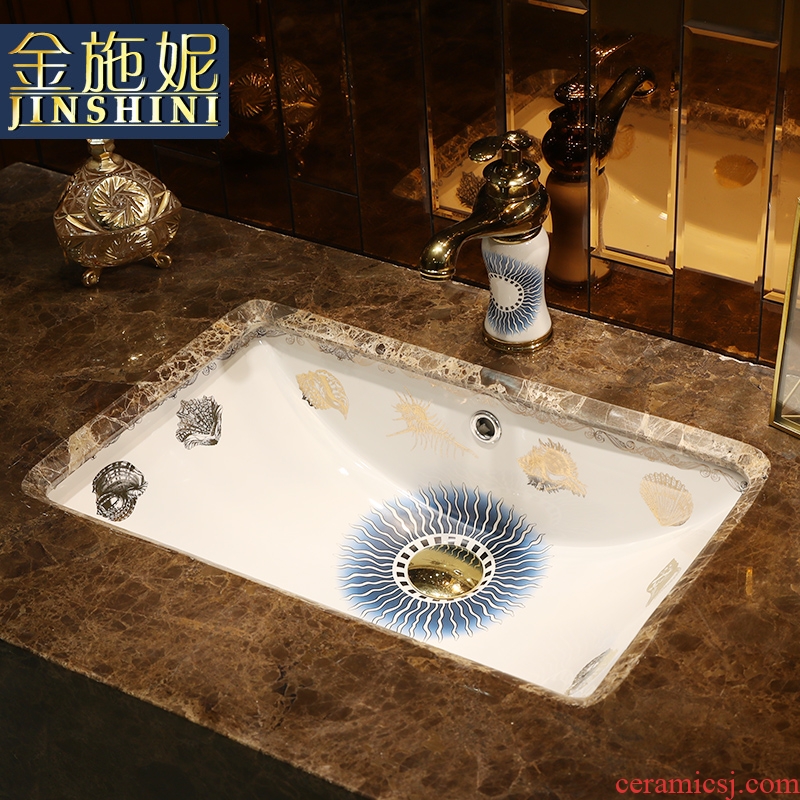 Gold cellnique undercounter embedded square basin ceramic lavabo elliptic toilet lavatory basin that wash a face